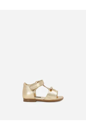 Dolce & Gabbana Foiled Leather First Steps Sandals - Woman Shoes For First Steps (19-26) Leather 19