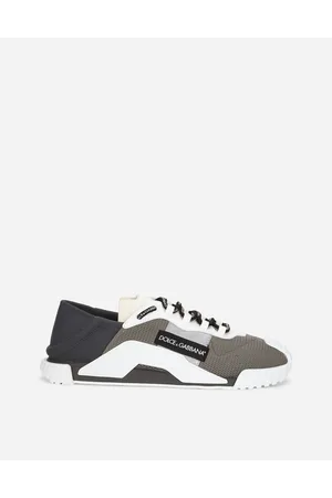 Dolce & Gabbana Ns1 Slip On Sneakers In Mixed Materials - Man Sneakers Gray Fabric 44