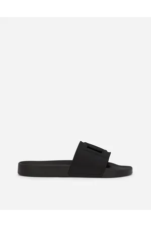 Dolce & Gabbana Rubber Beachwear Sliders With Dg Logo - Man Sandals And Slides Rubber 39