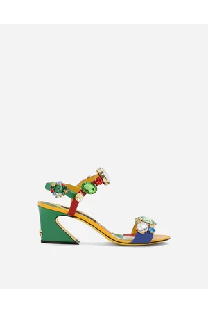Dolce & Gabbana Patent Leather Sandals - Woman Sandals And Wedges Multi-colored Leather 36