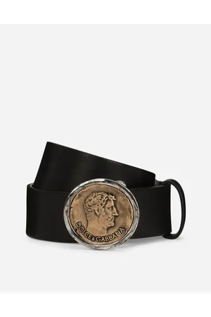 Dolce & Gabbana Leather Belt With Brand Coin - Man Belts Leather 80