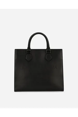 Dolce & Gabbana Calfskin Edge Shopper With Logo - Man Shoppers Leather Onesize
