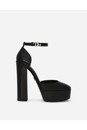 Dolce & Gabbana Polished Calfskin Platforms - Woman Sandals And Wedges Leather 35