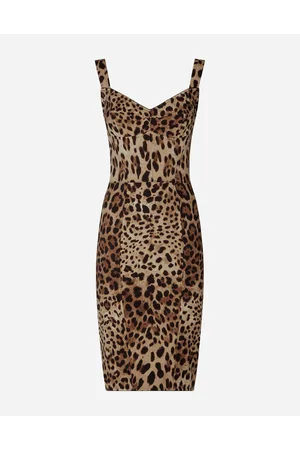 Dolce & Gabbana Leopard-print Cady Corset-style Midi Dress - Woman Dresses Silk 36