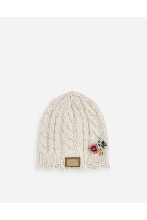 Dolce & Gabbana Cable-knit Hat With Logo Tag And Embroidery - Woman Accessories Wool S
