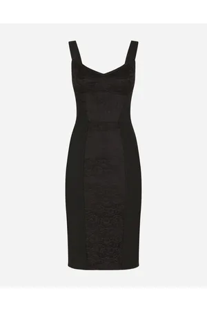 Dolce & Gabbana Corset-style Midi Dress In Powernet And Lace - Woman Dresses Satin 36