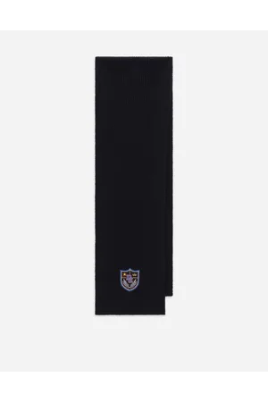 Dolce & Gabbana Knit Scarf With Crest Patch - Man Accessories Wool M
