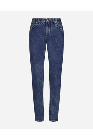 Dolce & Gabbana Light Blue Slim-fit Jeans With Branded Bands - Man Multi-colored 44