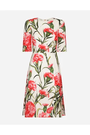Dolce & Gabbana Carnation-print Charmeuse Midi Dress - Woman 38