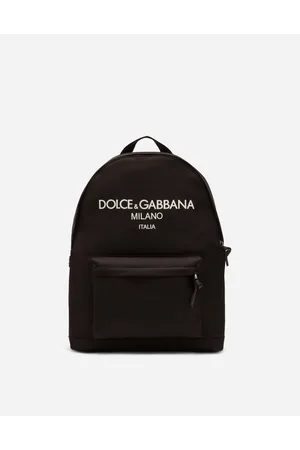 Dolce & Gabbana Nylon Backpack With Rubberized Logo - Man Accessories Onesize