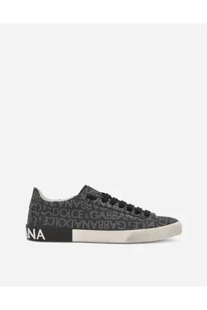 Dolce & Gabbana Coated Jacquard Portofino Vintage Sneakers - Man Sneakers Multi-colored Fabric 39