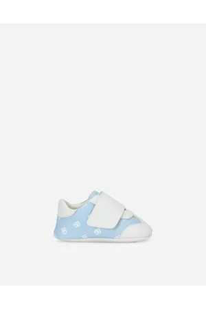 Dolce & Gabbana Nappa Leather Newborn Sneakers With Dg-logo Print - Man Newborn Boys