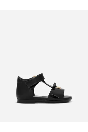 Dolce & Gabbana Patent Leather First Steps Sandals With Metal Dg Logo - Woman Shoes (24-38) Leather 19