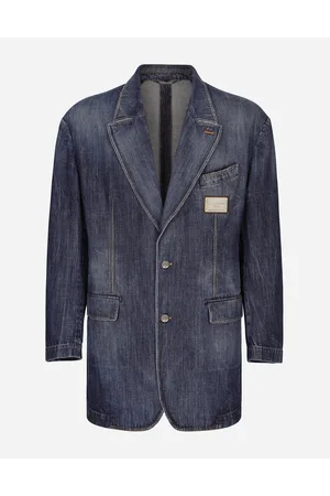 Dolce & Gabbana Deconstructed Denim Jacket With Logo Tag - Man Denim Multi-colored 46