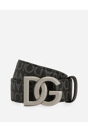 Dolce & Gabbana Dg Logo Belt - Man Belts Multi-colored Fabric 80