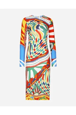 Dolce & Gabbana Carretto-print Organzine Midi Dress - Woman Dresses Carretto Print Viscose 36