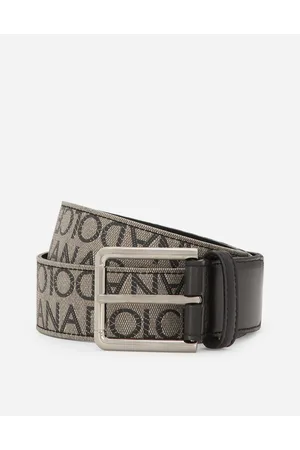 Dolce & Gabbana Calfskin And Jacquard Belt - Man Belts Black Fabric 95