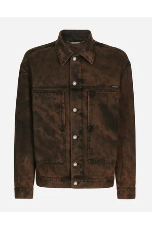 Dolce & Gabbana Overdyed Denim Jacket - Man Denim Multi-colored Denim 46