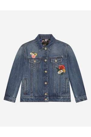 Dolce & Gabbana Stretch Denim Jacket With Embroidery - Woman Coats And Jackets Multi-colored Denim 2 Years