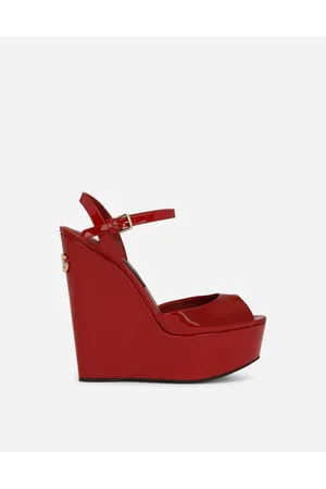 Dolce & Gabbana Patent Leather Wedges - Woman Sandals And Wedges Leather 39