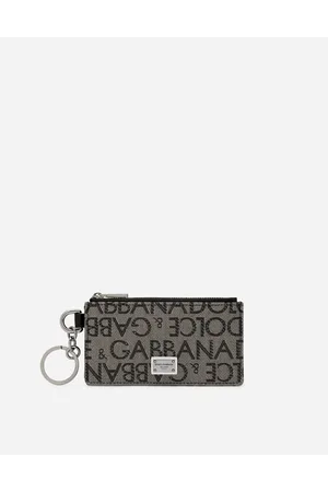 Dolce & Gabbana Jacquard Card Holder - Man Wallets And Small Leather Goods Black Fabric Onesize