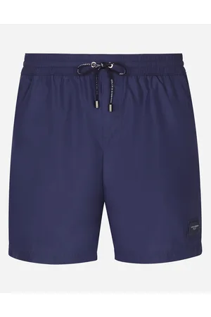 Dolce & Gabbana Mid-length Swim Trunks With Branded Plate - Man Beachwear Fabric 3