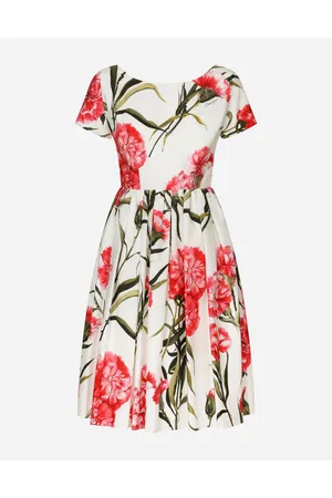 Dolce & Gabbana Carnation-print Poplin Midi Dress - Woman 38