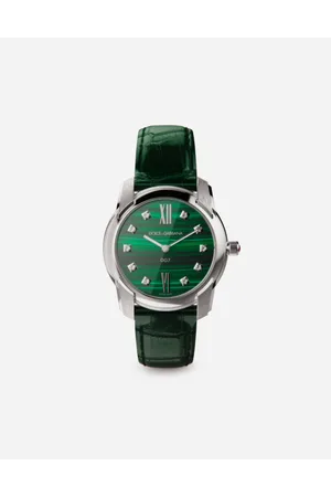 Dolce & Gabbana Dg7 Watch In Steel With Malachite And Diamonds - Woman Watches&straps Onesize