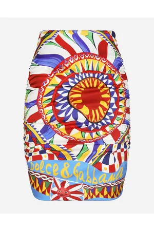 Dolce & Gabbana Short Carretto-print Charmeuse Skirt - Woman Skirts Carretto Print Silk 38