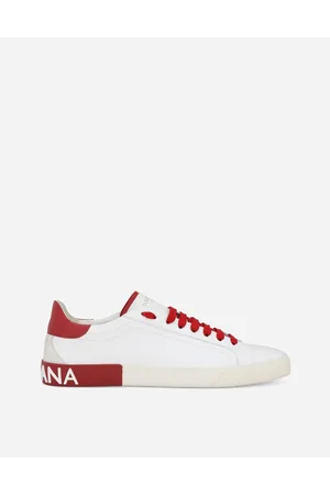 Dolce & Gabbana Calfskin Portofino Vintage Sneakers - Man Sneakers Red Leather 41