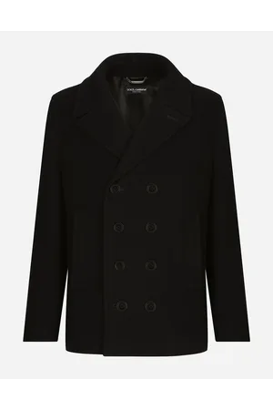 Dolce & Gabbana Double-breasted Wool Pea Coat With Branded Tag - Man Coats And Jackets Wool 46