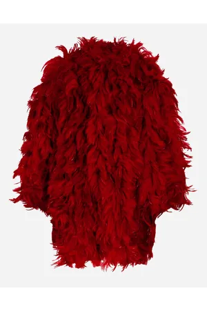 Dolce & Gabbana Organza Coat With Rooster Feather Embellishment - Woman Coats And Jackets Multi-colored Feather 36