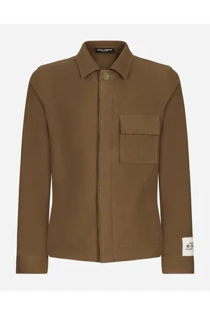 Dolce & Gabbana Sporty Stretch Fustian Shirt - Man Shirts Gray Fabric 44
