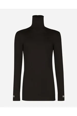 Dolce & Gabbana High-necked Technical Jersey T-shirt With Dg Patch - Man 52