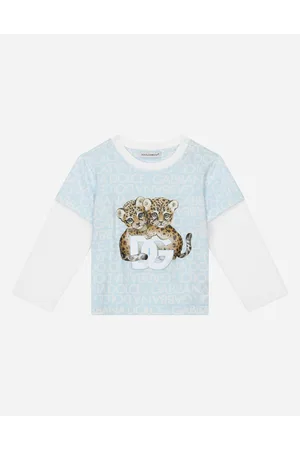 Dolce & Gabbana Printed Jersey T-shirt With Long Sleeves - Man Topwear Multi-colored Jersey 3/6 Months