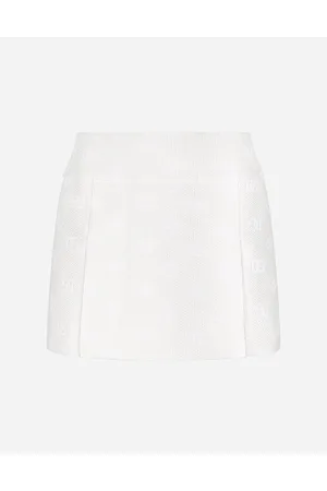 Dolce & Gabbana Jacquard Miniskirt With All-over Dg Logo - Woman Skirts 44