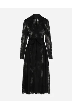 Dolce & Gabbana Chantilly Lace Coat With Belt - Woman Coats And Jackets Lace 40