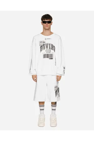 Dolce & Gabbana Jersey Jogging Shorts With Dgvib3 Print And Logo - Man Trousers And Shorts Cotton Xs