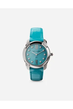 Dolce & Gabbana Dg7 Watch In Steel With Turquoise And Diamonds - Woman Watches&straps Onesize