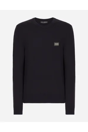 Dolce & Gabbana Wool Round-neck Sweater With Branded Tag - Man Sweaters And Cardigans Wool 46