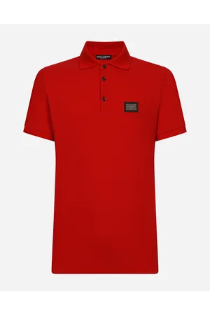 Dolce & Gabbana Cotton Piqué Polo-shirt With Branded Tag - Man T-shirts And Polos Burgundy Cotton 44