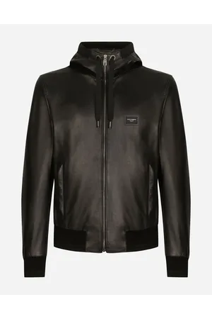 Dolce & Gabbana Leather Jacket With Hood And Branded Tag - Man Coats And Jackets 44