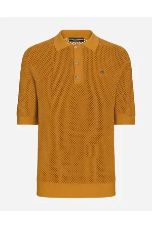 Dolce & Gabbana Mesh-stitch Polo-shirt With Dg Hardware - Man Sweaters And Cardigans 50