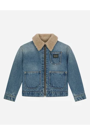 Dolce & Gabbana Denim Jacket With Faux Fur Lining - Man Coats And Jackets Denim 4 Years