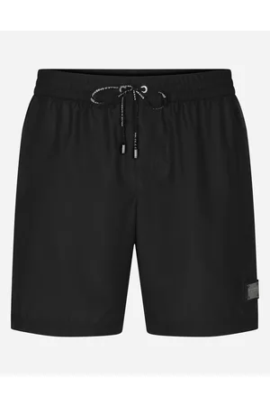 Dolce & Gabbana Mid-length Swim Trunks With Logo Tag - Man Beachwear Fabric 2