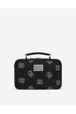 Dolce & Gabbana Calfskin And Denim Crossbody Bag With Logo - Man Crossbody Bags Onesize