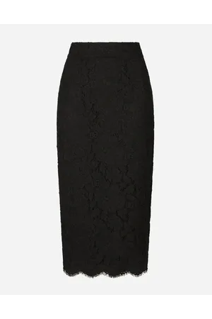 Dolce & Gabbana Branded Stretch Lace Midi Skirt - Woman Skirts Lace 40