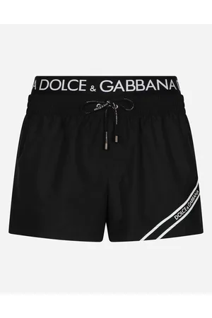 Dolce & Gabbana Short Swim Trunks With Branded Band - Man Beachwear Fabric 2