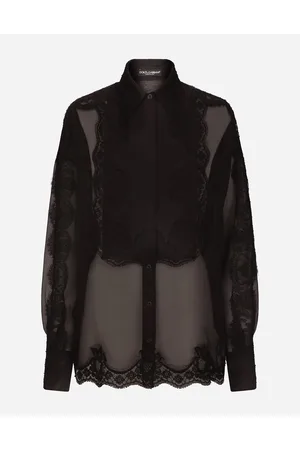 Dolce & Gabbana Organza Tuxedo Shirt With Lace Inserts - Woman Shirts And Tops 40