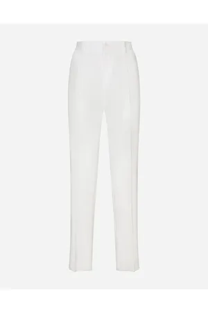 Dolce & Gabbana Stretch Cotton Pants With Branded Tag - Man Trousers And Shorts Cotton 44
